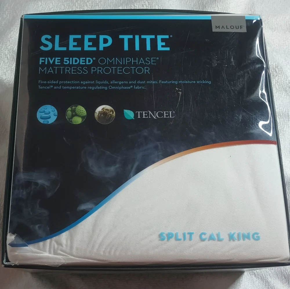 Malouf Sleep Tite Mattress Protector - White